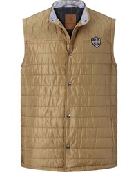 beige ärmellose Jacke von Charles Colby