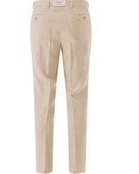 beige Anzughose mit Karomuster von Carl Gross