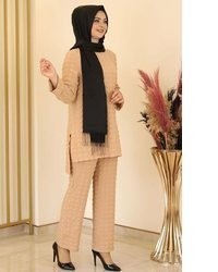 beige Anzughose
