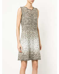 beige ausgestelltes Kleid mit Leopardenmuster von Marc Cain