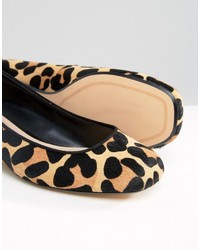 beige Ballerinas mit Leopardenmuster von Dune