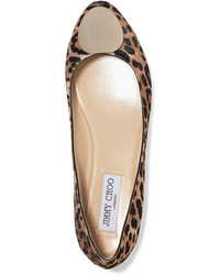 beige Ballerinas mit Leopardenmuster von Jimmy Choo