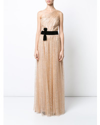 beige Ballkleid von Marchesa Notte