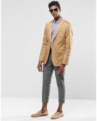 beige Baumwollsakko von Asos