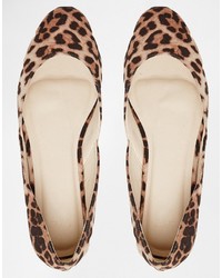 beige bedruckte Ballerinas von Asos