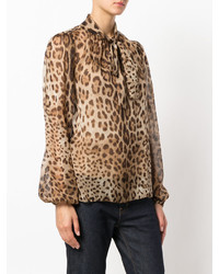 beige bedruckte Bluse von Dolce & Gabbana