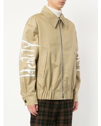 beige bedruckte Bomberjacke von MSGM