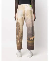 beige bedruckte Jeans von PACCBET