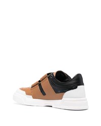 beige bedruckte Leder niedrige Sneakers von MCM