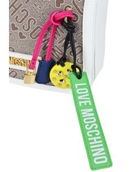 beige bedruckte Leder Umhängetasche von Love Moschino