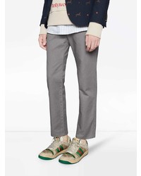 beige bedruckte niedrige Sneakers von Gucci