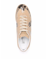 beige bedruckte niedrige Sneakers von Maison Margiela