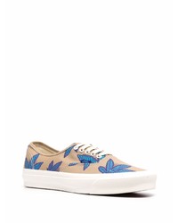 beige bedruckte Segeltuch niedrige Sneakers von Vans