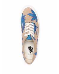 beige bedruckte Segeltuch niedrige Sneakers von Vans