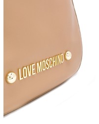 beige bedruckte Shopper Tasche aus Leder von Love Moschino
