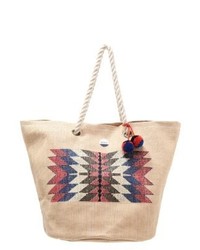 beige bedruckte Shopper Tasche von Roxy