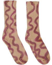 beige bedruckte Socken von Collina Strada