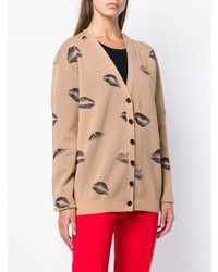 beige bedruckte Strickjacke von Sonia Rykiel