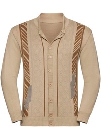 beige bedruckte Strickjacke von MARCO DONATI