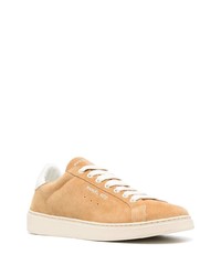 beige bedruckte Wildleder niedrige Sneakers von Manuel Ritz