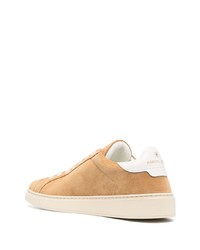 beige bedruckte Wildleder niedrige Sneakers von Manuel Ritz