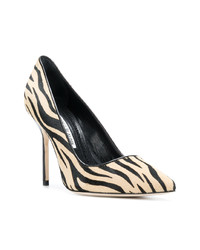 beige bedruckte Wildleder Pumps von Manolo Blahnik