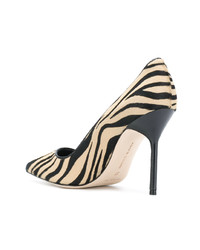 beige bedruckte Wildleder Pumps von Manolo Blahnik