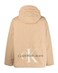 beige bedruckte Windjacke von Calvin Klein Jeans