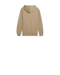 beige bedruckter Fleece-Pullover mit einem Kapuze von Puma