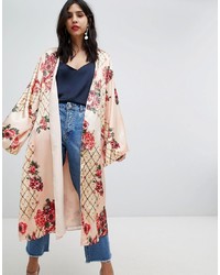 beige bedruckter Kimono