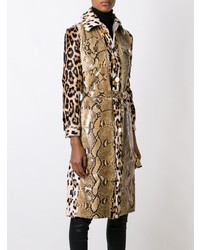 beige bedruckter Leder Trenchcoat von Givenchy