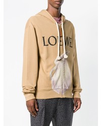 beige bedruckter Pullover mit einem Kapuze von Loewe