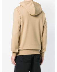 beige bedruckter Pullover mit einem Kapuze von Helmut Lang