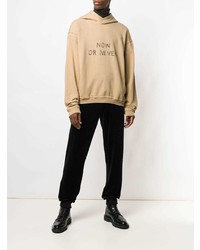 beige bedruckter Pullover mit einem Kapuze von Haider Ackermann