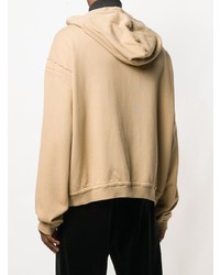 beige bedruckter Pullover mit einem Kapuze von Haider Ackermann