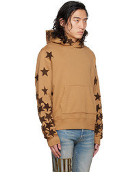 beige bedruckter Pullover mit einem Kapuze von Amiri