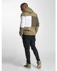 beige bedruckter Pullover mit einem Kapuze von Who Shot Ya?