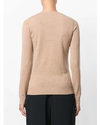 beige bedruckter Pullover mit einem Rundhalsausschnitt von Sonia Rykiel