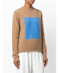 beige bedruckter Pullover mit einem Rundhalsausschnitt von MSGM