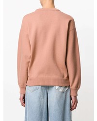 beige bedruckter Pullover mit einem Rundhalsausschnitt von Chloé