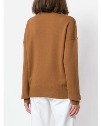 beige bedruckter Pullover mit einem Rundhalsausschnitt von P.A.R.O.S.H.