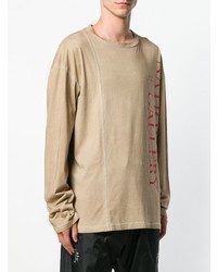 beige bedruckter Pullover mit einem Rundhalsausschnitt von A-Cold-Wall*