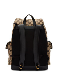 beige bedruckter Rucksack von Gucci