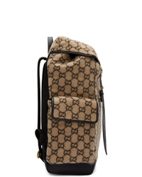 beige bedruckter Rucksack von Gucci