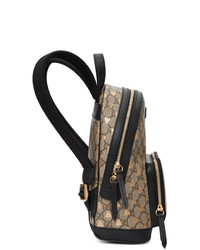 beige bedruckter Segeltuch Rucksack von Gucci