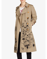 beige bedruckter Trenchcoat von Burberry