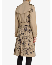 beige bedruckter Trenchcoat von Burberry