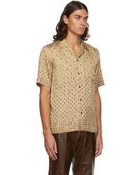 beige bedrucktes Kurzarmhemd von Dries Van Noten