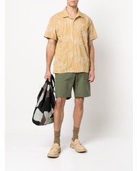 beige bedrucktes Kurzarmhemd von Engineered Garments