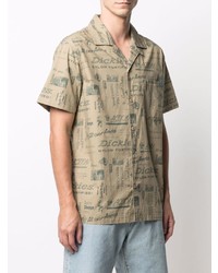 beige bedrucktes Kurzarmhemd von Dickies Construct